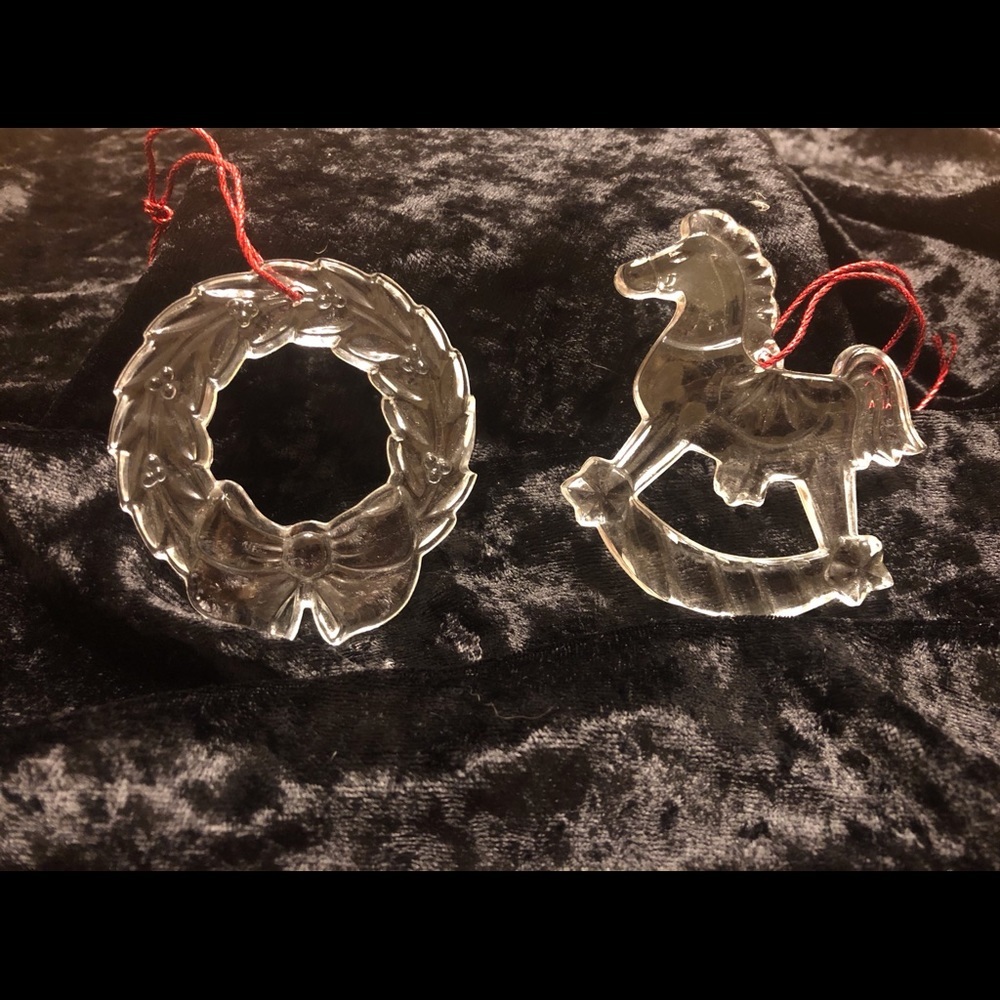 Princess House Crystal Ornaments Set of 2